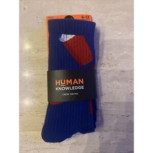 Human Knowledge Red Solo Cup Blue 6-12 Crew Socks Summer Party Beer Pong New